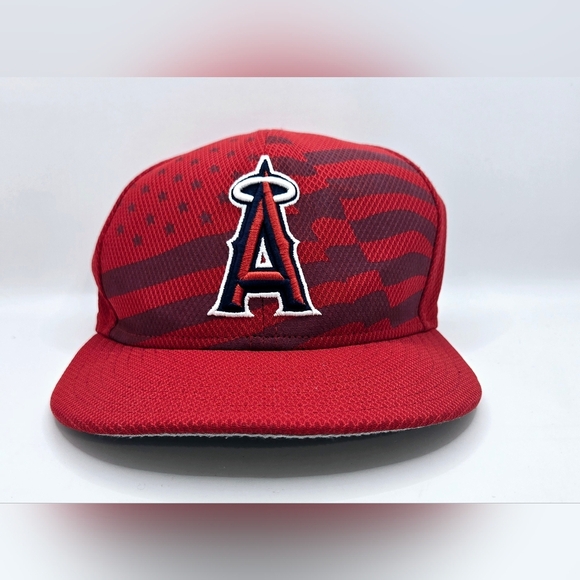 New Era 59Fifty Los Angeles Angels Anaheim MLB Hat/Cap fitted Sz 7 1/2 On Field - Picture 3 of 8